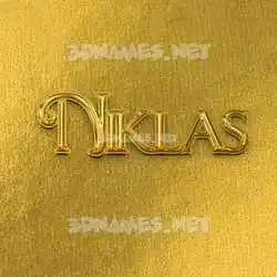 niklas in All Gold style - 3D name wallpaper
