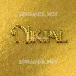 nikpal in All Gold style - 3D name wallpaper