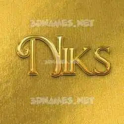 niks in All Gold style - 3D name wallpaper