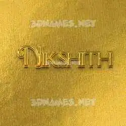 nikshith in All Gold style - 3D name wallpaper