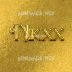 nikxx in All Gold style - 3D name wallpaper