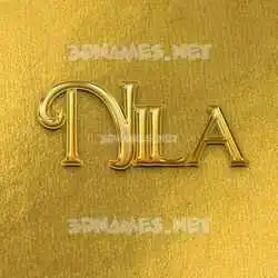 nila in All Gold style - 3D name wallpaper