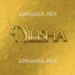nilisha in All Gold style - 3D name wallpaper