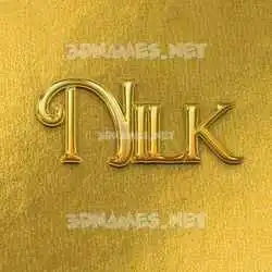 nilk in All Gold style - 3D name wallpaper