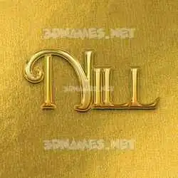 nill in All Gold style - 3D name wallpaper