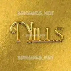 nills in All Gold style - 3D name wallpaper
