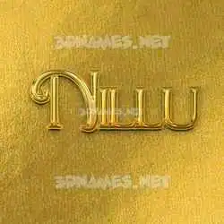 nillu in All Gold style - 3D name wallpaper