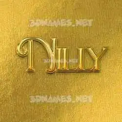 nilly in All Gold style - 3D name wallpaper