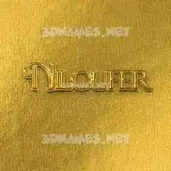 niloufer in All Gold style - 3D name wallpaper