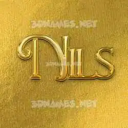 nils in All Gold style - 3D name wallpaper