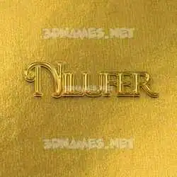 nilufer in All Gold style - 3D name wallpaper