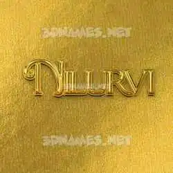 nilurvi in All Gold style - 3D name wallpaper