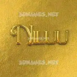 niluu in All Gold style - 3D name wallpaper