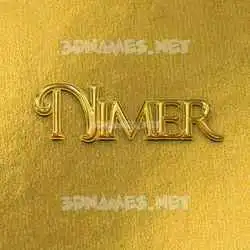 nimer in All Gold style - 3D name wallpaper