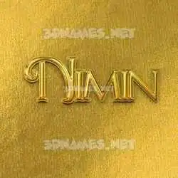nimin in All Gold style - 3D name wallpaper