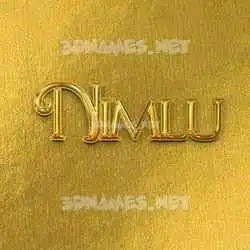 nimlu in All Gold style - 3D name wallpaper
