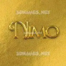 nimo in All Gold style - 3D name wallpaper