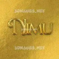 nimu in All Gold style - 3D name wallpaper