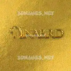 ninabird in All Gold style - 3D name wallpaper