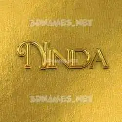 ninda in All Gold style - 3D name wallpaper