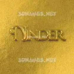 ninder in All Gold style - 3D name wallpaper