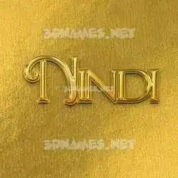 nindi in All Gold style - 3D name wallpaper