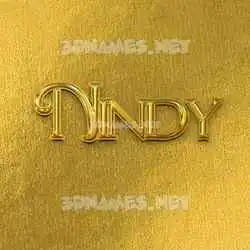 nindy in All Gold style - 3D name wallpaper