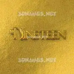 nineteen in All Gold style - 3D name wallpaper