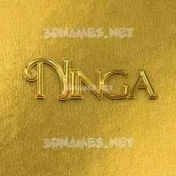 ninga in All Gold style - 3D name wallpaper