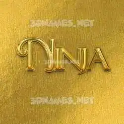 ninja in All Gold style - 3D name wallpaper