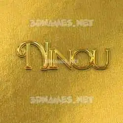 ninou in All Gold style - 3D name wallpaper