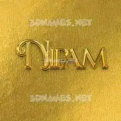 nipam in All Gold style - 3D name wallpaper
