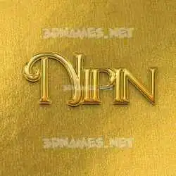 nipin in All Gold style - 3D name wallpaper
