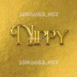 nippy in All Gold style - 3D name wallpaper