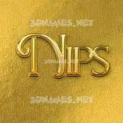 nips in All Gold style - 3D name wallpaper
