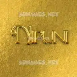 nipuni in All Gold style - 3D name wallpaper