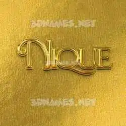 nique in All Gold style - 3D name wallpaper