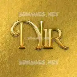 nir in All Gold style - 3D name wallpaper