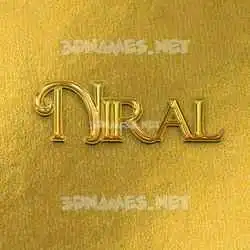 niral in All Gold style - 3D name wallpaper