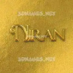 niran in All Gold style - 3D name wallpaper