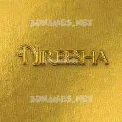 nireesha in All Gold style - 3D name wallpaper