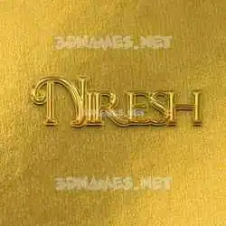 niresh in All Gold style - 3D name wallpaper