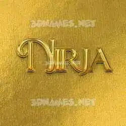 nirja in All Gold style - 3D name wallpaper