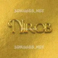 nirob in All Gold style - 3D name wallpaper