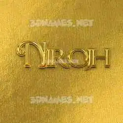 nirojh in All Gold style - 3D name wallpaper