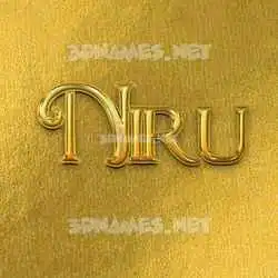 niru in All Gold style - 3D name wallpaper