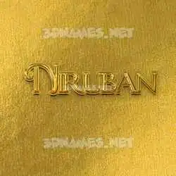 niruban in All Gold style - 3D name wallpaper