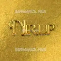 nirup in All Gold style - 3D name wallpaper
