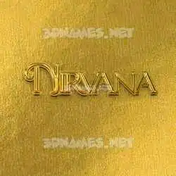 nirvana in All Gold style - 3D name wallpaper