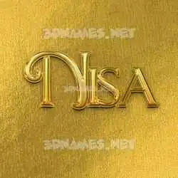 nisa in All Gold style - 3D name wallpaper